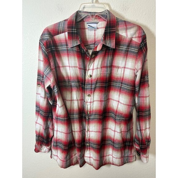Columbia Tops - Columbia Flannel Button Up Shirt Red Plaid Casual Red Size XL Women's